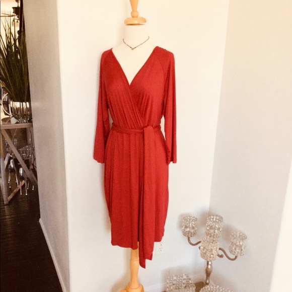 plus size red wrap dress